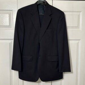 Chaps Navy, 2 Button suit separate. 40R, 100% wool, cuffed pants 32x32